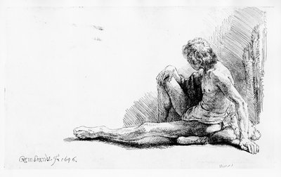 Man seated on the ground by Rembrandt van Rijn